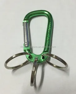 Multifunction Clip Hook Keychain Assorted Colors Spring Snap Hook Rings Alloy Buckle With 3 Key Rings For Outdoor Carabiners