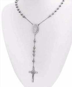 Collana <span class=keywords><strong>Rosario</strong></span> <span class=keywords><strong>in</strong></span> Acciaio Inossidabile di Alta Qualità con Perline <span class=keywords><strong>in</strong></span> Lega <span class=keywords><strong>da</strong></span> 6 mm, Crocifisso e Medaglia della Vergine Maria - Product Image 1