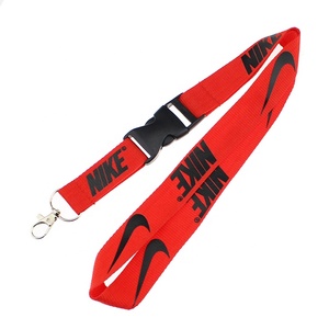 Polyester Blank Printed Safety Breakaway Lanyard with Plastic Buckle Wholesale Cheapest Red Customized Durable Promotional Gift