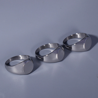 Custom schmuck edelstahl runde ring blank gravierte signet einfache ringe für männer