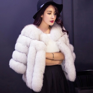 Vêtements <span class=keywords><strong>Desigual</strong></span> Femme Hiver Manteau De Fourrure De Renard Rouge Avec Col De Fourrure De Renard Urbain Plus La Taille Vêtements Femmes - Product Image 1