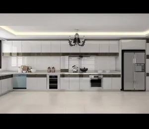 Полноразмерная кухонная мебель на заказ, Европейский кухонный шкаф, кухонный дизайн для большого дома