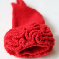 Gants d'hiver en fourrure de lapin plissés à ourlet tricoté personnalisé de haute qualité Gants en laine pour femmes