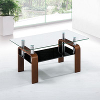 Simplee — Table Rectangle central en verre, présentoir à deux couches, Table pour le salon, nouveau Design, vente en gros