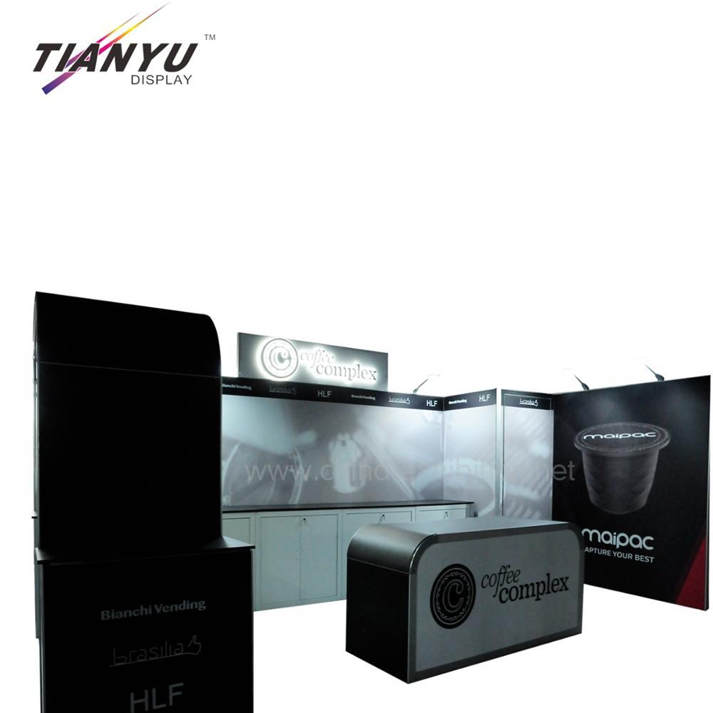 Direct professionnel réutilisable portable stand d'exposition design coquille schéma stand en chine
