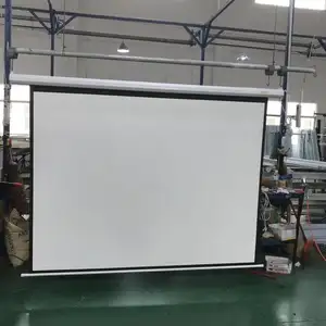 ceiling wall projection screen slow retractable manual pul down projection screen