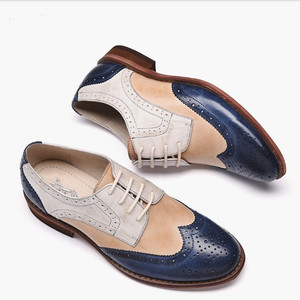 LOGO personalizzato fatto a mano classico in vera pelle con lacci abito formale scarpe <span class=keywords><strong>oxford</strong></span> per donna e uomo - Product Image 6