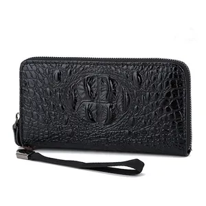 Fabrikanten groothandel mannen lange portemonnee mode toevallige ritsen portemonnee krokodil patroon tij mannen clutch bag