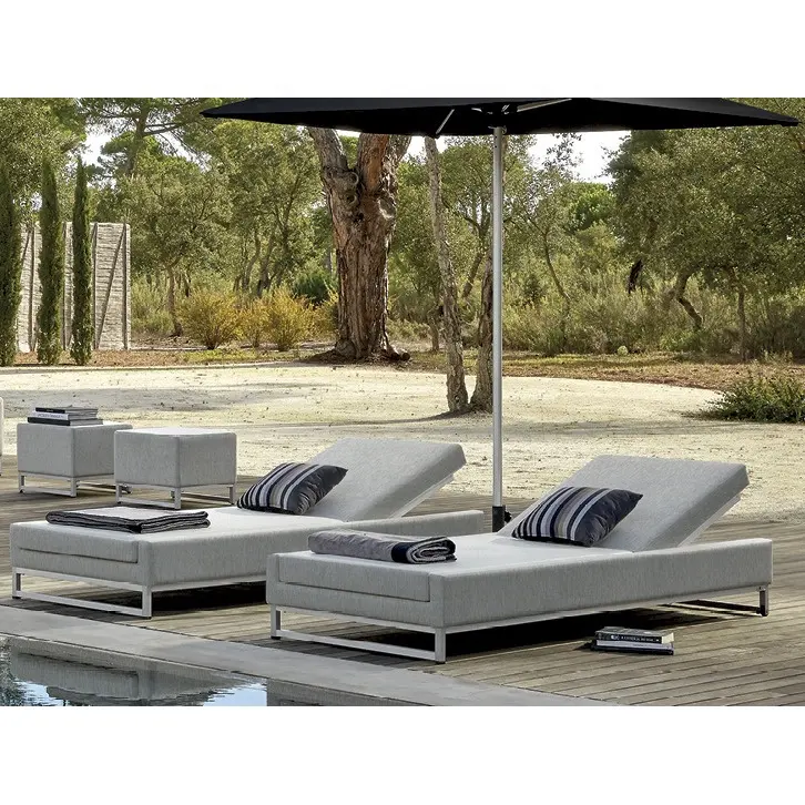 Spiaggia chaise lounger mobili per esterni da giardino in metallo di alluminio sun lounge sedia patio a bordo piscina per il tempo libero salotto