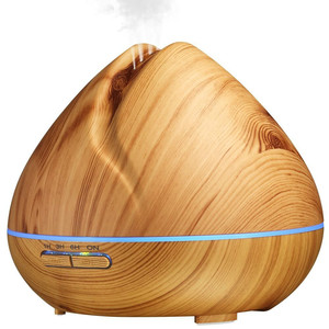 <span class=keywords><strong>Amazon</strong></span> <span class=keywords><strong>nebulizador</strong></span> humidificador de aire 400 ml difusor ultrasónico LED grano de madera aromaterapia al por mayor - Product Image 1