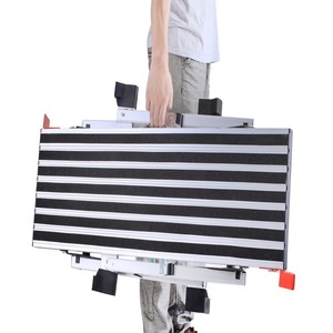 SYW006 Washing Car Platform Aluminum Ladder Folding Work Platform Ladder <strong>Stools</strong> Industrial Ladders EN131 2 <strong>Steps</strong> 128*20*39CM - Product Image 6