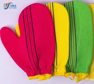 Aangepaste Verschillende Kleuren Natuurlijke Loofah Marokko Exfoliërende Kessa Handschoen Bad Spons Bad Scrub Afschilfering Body Spons