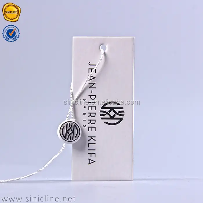 Sinicline neue design bekleidung papier hangtag für kleidung mit dichtung