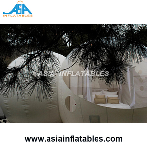 Tienda de campaña inflable para exteriores, Hotel de burbujas transparentes, carpa de burbuja media transparente