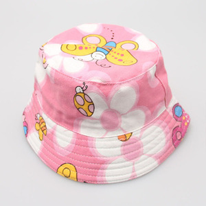 D1064 cappello da <span class=keywords><strong>pescatore</strong></span> all'aperto per bambini estivi fiori di cartone animato cappelli da <span class=keywords><strong>pescatore</strong></span> con visiera per bambini con stampa a cuore - Product Image 3
