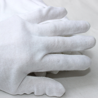 Gants de protection en coton TC fin, blancs, bon marché, tricotés, avec poignet, échantillon gratuit pour fabricants