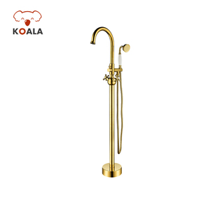 Grifos de baño independiente con <span class=keywords><strong>mezclador</strong></span> de <span class=keywords><strong>ducha</strong></span>, soporte libre de oro, de lujo, económico, de largo alcance - Product Image 2