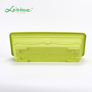 Pot de fleurs rectangulaire en plastique, motif de gravure, pour loisirs, bon marché, avec plateau, 50 cm - Product Image 3