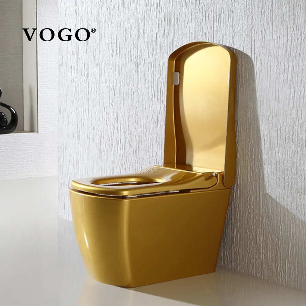 יוקרה רחצה מקלחת זהב צבע קיר תלוי עצמי נקי אסלת סט