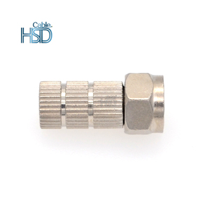 100 cái/túi Brass đồng trục f nối RG59 RG6 cáp đồng trục nữ nối 50ohm 75Ohm f-loại CCTV Camera với vòng nối - Product Image 2