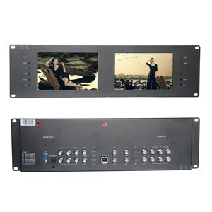 Lilliput RM-7028S Dual de 7 pulgadas 3RU con montaje en Rack de 3G SDI Monitor