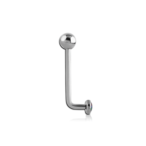 Joyería para <span class=keywords><strong>Piercing</strong></span> <span class=keywords><strong>Christina</strong></span> de Titanio 14G con Rosca Interna, Barra en Forma de L con Cabujón de Ópalo Engastado - Product Image 2