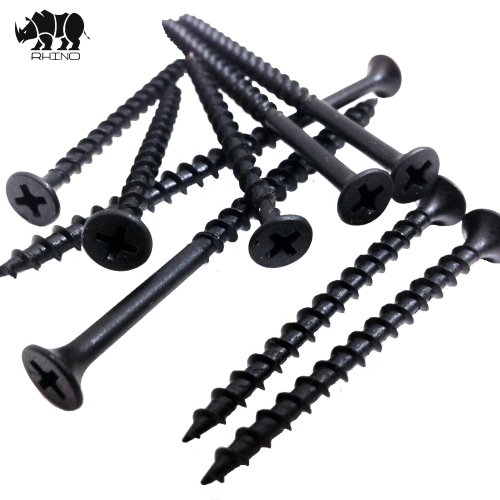 Chine attache de haute qualité standard vis à bois en acier C1022 phosphaté noir couleur 3.8x65 gypse vis de cloison sèche