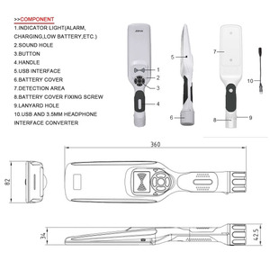 Ses ve ışık alarmı ile el taşınabilir <span class=keywords><strong>Metal</strong></span> dedektör makinesi titreşim tasarım kulaklık bağlantısı endüstriyel <span class=keywords><strong>Metal</strong></span> tarayıcı - Product Image 5