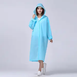 Fashion EVA Clear Transparent Raincoat for Women with button