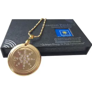 Colgante de oro de germanio, último diseño, tarjeta de autenticidad, colgante cuántico