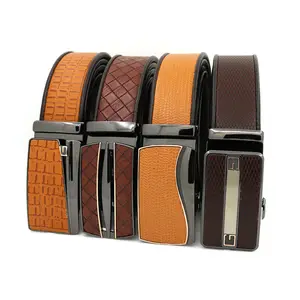New Fashion Men's Automatic Buckle Belts Microfiber PU Leather Belt For Men LQbelt Factory Ratchet Belt