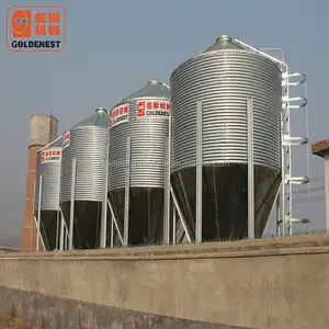 Venta caliente gallinero galvanizado silo de alimentación/Avicultura relleno principal silo