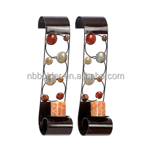 Ensemble De 2 <span class=keywords><strong>vintage</strong></span> contemporain accentué bougie wall scroll applique set wall art - Product Image 1