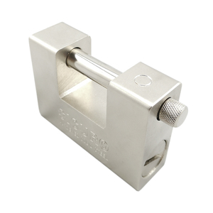 Lucchetto Rettangolare in Acciaio da 74mm Resistente per Magazzino con Catena Argento - Product Image 2