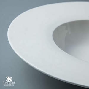 Vente chaude Hôtel Porcelaine Volant Soucer <span class=keywords><strong>Assiette</strong></span> Creuse - Product Image 2