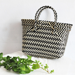 Pochette en paille pour <span class=keywords><strong>femme</strong></span>, panier <span class=keywords><strong>noir</strong></span>, sac de plage, mode, vente en gros, - Product Image 2