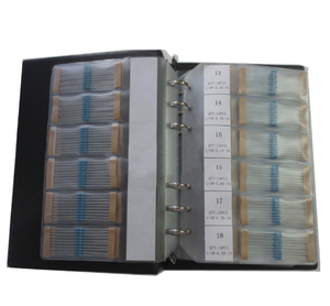 1400 cái/bộ 4W 1 Ohm-4.7M Ohm 1% điện trở Mẫu cuốn sách 140 giá trị bộ phim kim loại các loại bộ phân loại Mỗi giá trị 10 chiếc - Product Image 1