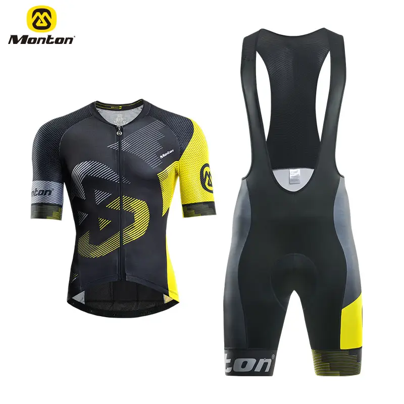 Monton individueller Sublimationsdruck Radsport-Sets Bib Short Großhandel PRO Mannschaftsbekleidung Radsport Jersey Bekleidung Fahrradkleidung