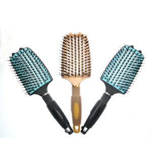 <span class=keywords><strong>Brosse</strong></span> à cheveux incurvée à évent la plus vendue et personnalisable avec plaque métallique <span class=keywords><strong>en</strong></span> nylon et poils <span class=keywords><strong>de</strong></span> <span class=keywords><strong>sanglier</strong></span> mélangés pour salon - Product Image 1