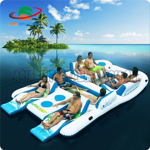 Îles flottantes gonflables tropicales de <span class=keywords><strong>Tahiti</strong></span> à 8 places pour parc océanique avec logo personnalisé - Product Image 2
