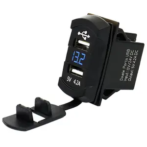 4.2A Dual USB Auto ladegerät buchse mit Voltmeter 12V