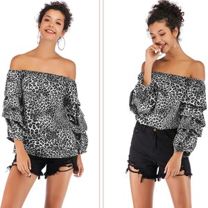 4 stili Slash Neck Sexy Spalle <span class=keywords><strong>Stampa</strong></span> <span class=keywords><strong>Floreale</strong></span> Camicetta Delle Donne Primavera Manica Lunga Casual Parti Superiori Delle Signore Camicette In Chiffon E5930 - Product Image 5