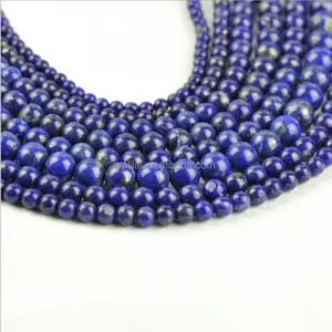 Penjualan Teratas Situs Web 2019 Grosir Lapis Lazuli Perhiasan Manik-manik Batu Permata Bulat
