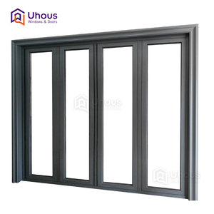 Véranda extérieure en aluminium double vitrage portes pliantes en accordéon nouveau style chinois produit surface finie pour l'extérieur - Product Image 2