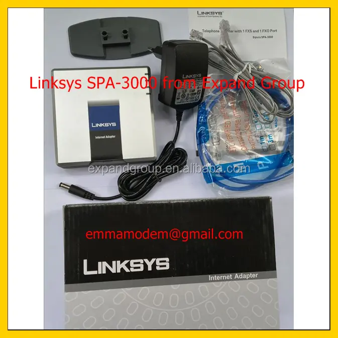 Linksys SPA3000อะแดปเตอร์โทรศัพท์อะนาล็อก1พอร์ต FXO + 1พอร์ต FXS