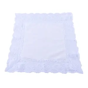 factory custom white lace handkerchief at good price