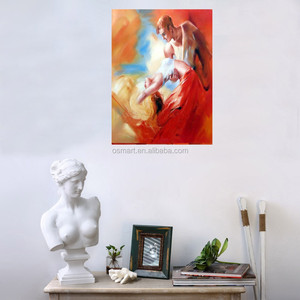 Pittura a olio 100% fatta a mano del famoso pittore su tela di danza maschile femminile ritratto decorazione della parete per il soggiorno - Product Image 5