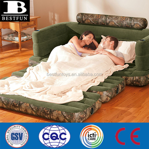 Custom cool suede luxury floccaggio gonfiabile Camo Queen Size divano <span class=keywords><strong>letto</strong></span> estraibile materasso ad aria 2 in 1 divano divano - Product Image 2