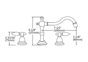 تصميم جديد 3 ثقوب مزدوجة ليفر بالوعة المياه مغسلة صنبور حوض خلاط صنبور - Product Image 2