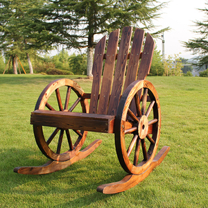 Outdoor <strong>Rocking</strong> <strong>Chair</strong> Wagon Wheel Comfortable Modern <strong>Wooden</strong> Seat Patio Furniture <strong>Wooden</strong> <strong>Chair</strong> for Garden - Product Image 3